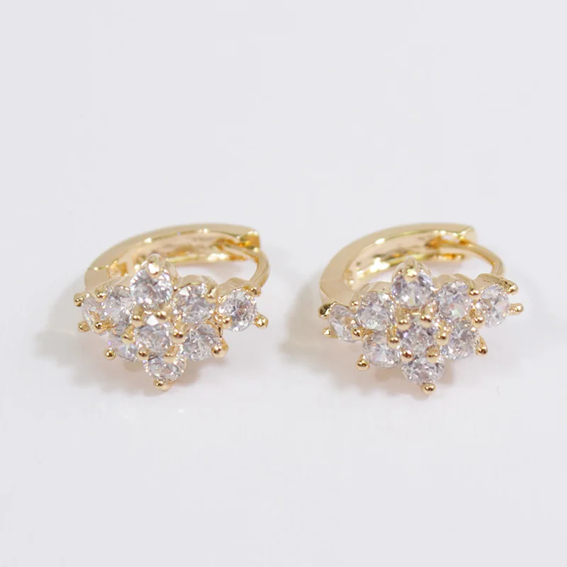 FS Vintage Charm Korea Style Latest Huggie Design For Ladies Gift 14K Gold Plated Earrings