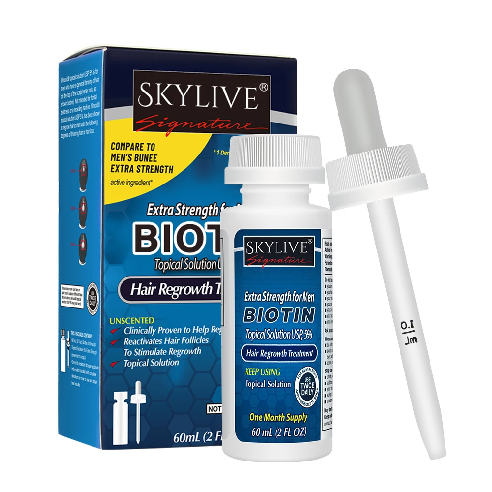 Kirland 5% Biotina Hair Growth Serum Oil Organic Rogane 60ml Liquid Tonic Serum Super Fast Hair Growth Product