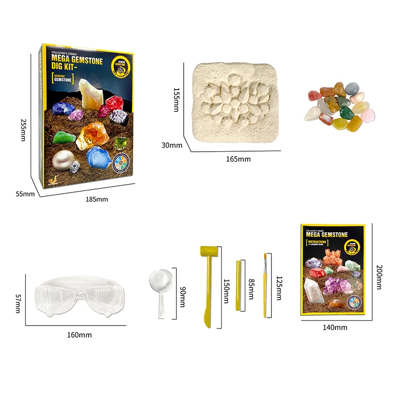 national geographic dig and discover gem stone crystal dig toy set child learning other educational toy crystal mining kit