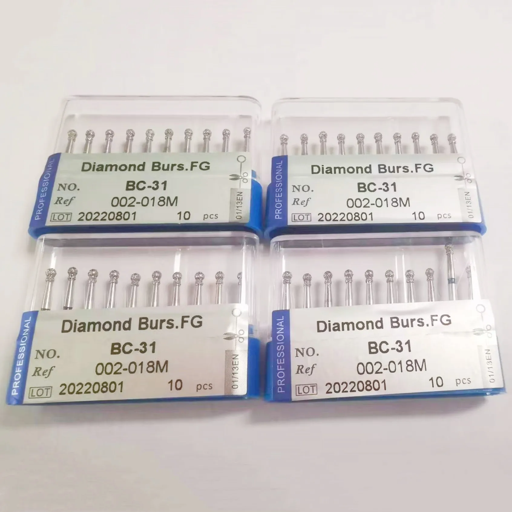 stainless steel straight ogvial types dental diamond burs