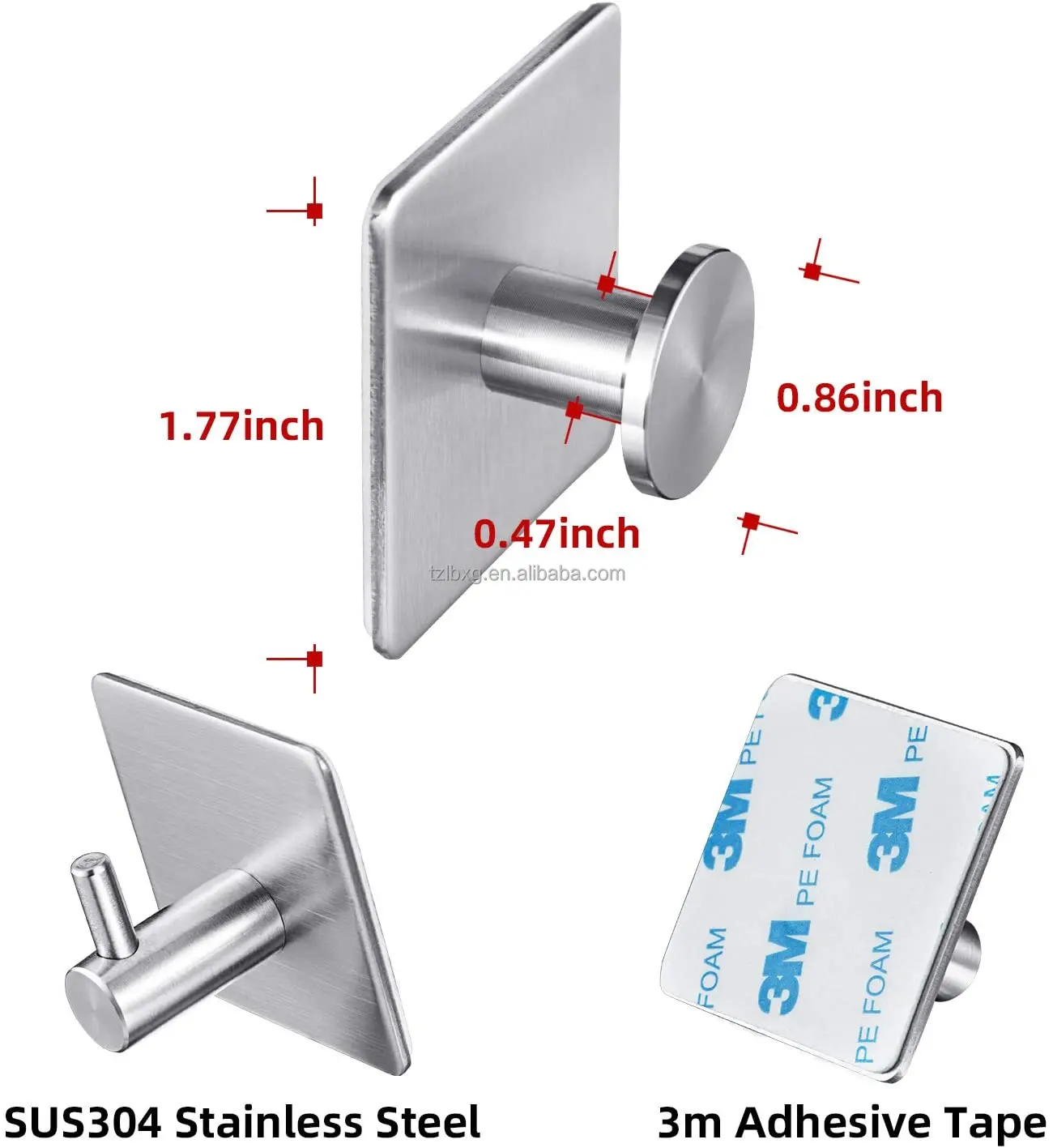 Wall Hooks Hanger Anti-Skid Heavy Duty Stick On Shower Hooks for Hanging Bathroom Home Kitchen Office Door