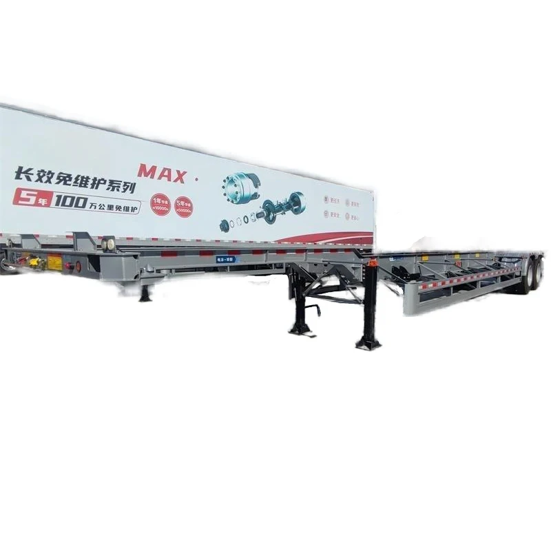 Wholesale Customizable 100 Ton Flatbed Semi-Trailer New Condition 2-Axle Transport Container Wabco Brake System Steel Material
