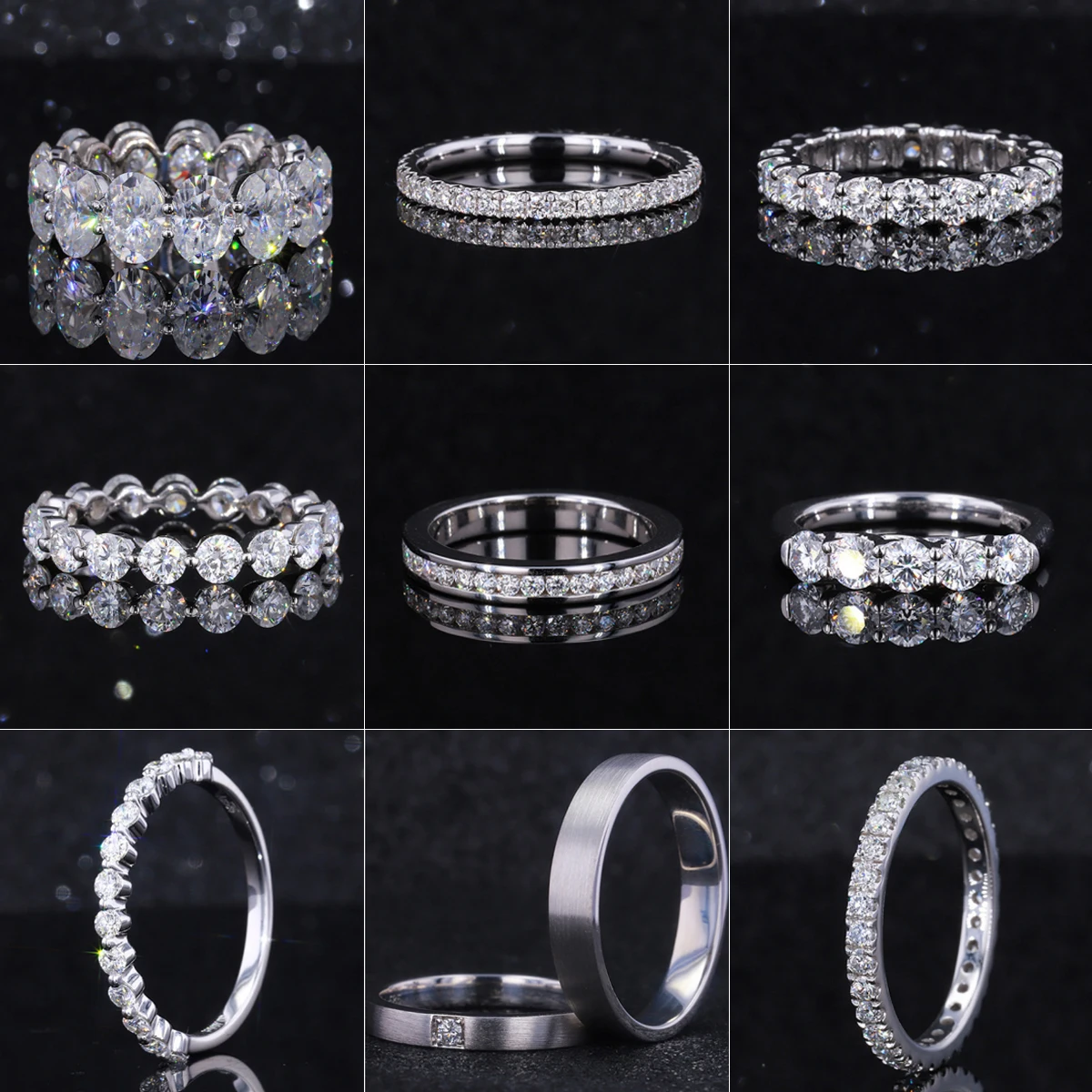 starsgem Custom 14K Gold Jewelry 3*4mm baguette emerald cut moissanite eternity band