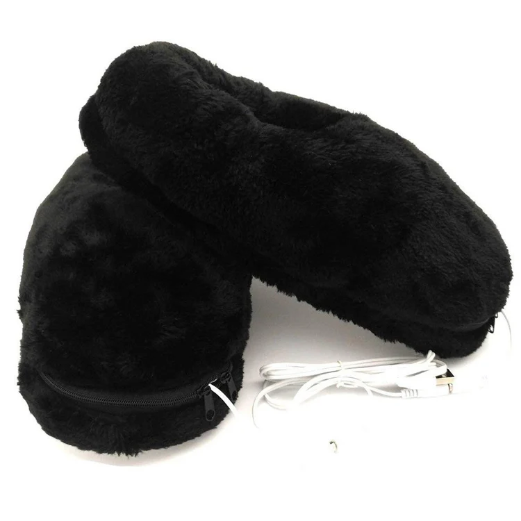 USB Electric Heating Slippers Heated Plush Shoe Winter Cold Weather Shoes Keep Foot Warmer Women Men