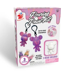 Hot Selling Plastic DIY Creative Fluid Bear Key Chain Pouring Paint Set DIY Fluid Bear Toy Voilent Bear For Home Decoration