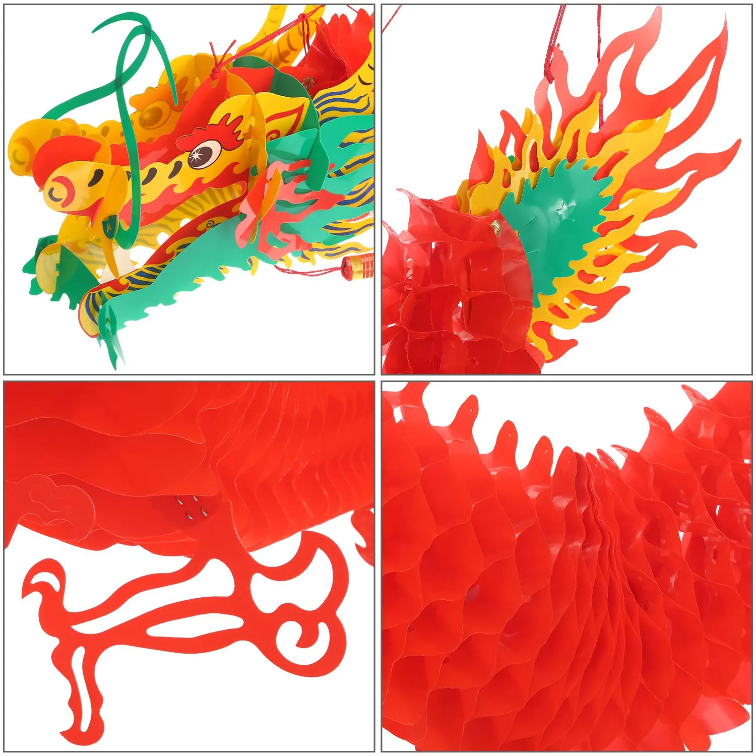 Chinese New Year home decor luxury hanging handicraft paper festival lanterns dragon boat ornaments dragon toy Chinese lanterns