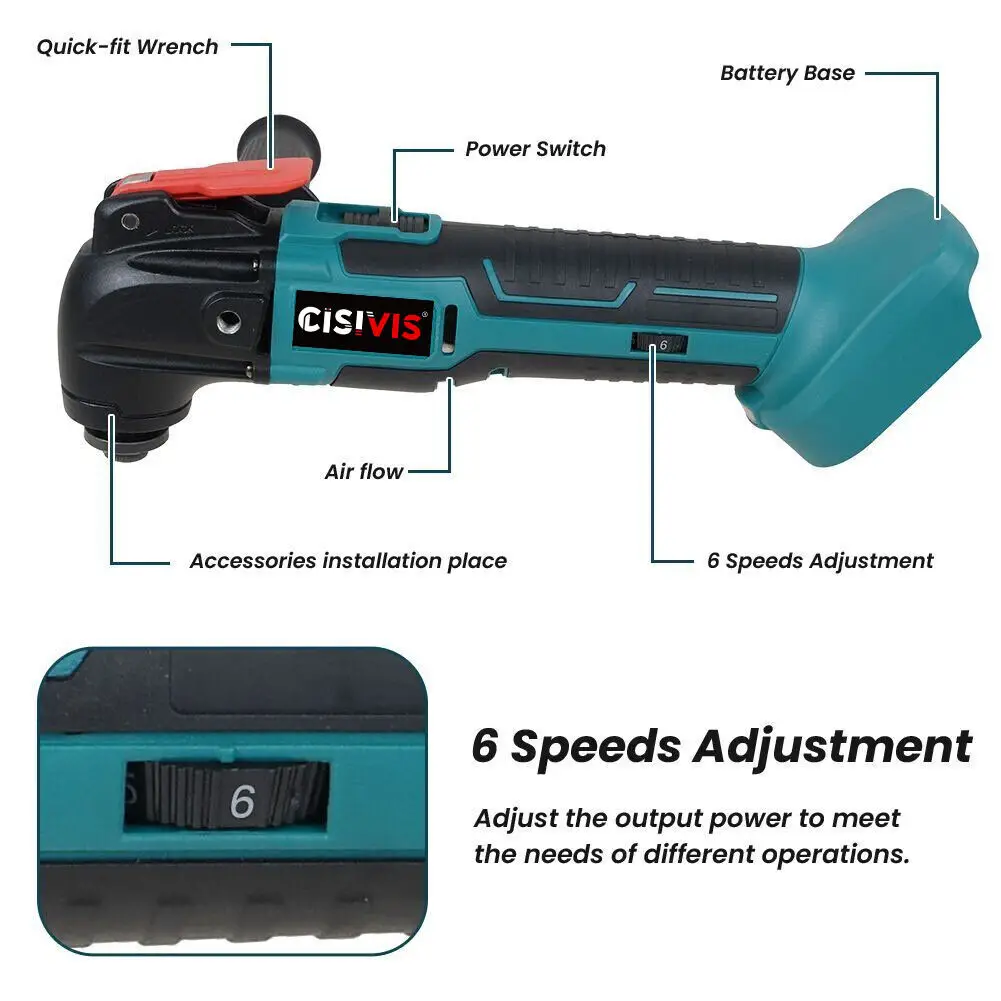 Cordless Oscillating Multi Tool Body Only Industrial Grade with OEM Customization & Battery Power Source