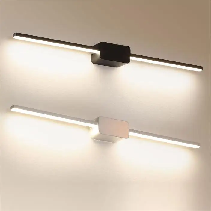Black long bedroom bedside wall light easy to install white bathroom mirror LED wall lamp for For mirrors front