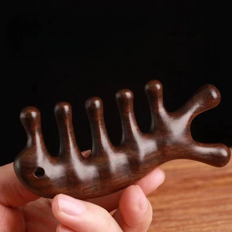 Portable Natural Sandalwood Hair Comb for Salon Styling and Travel Scalp Massage Low MOQ Hair Straightener Brush