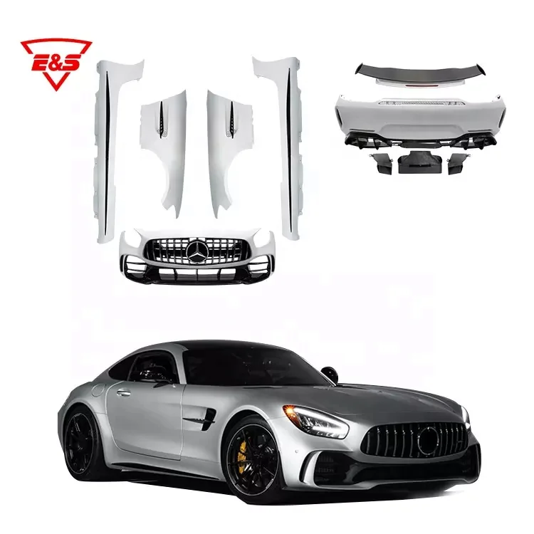 Factory Price Car Bumper With Grille Rear Spoiler Side Skirts Carbon Fiber FRP GTR Style Bodykit For Benz AMG GT GTC GTS