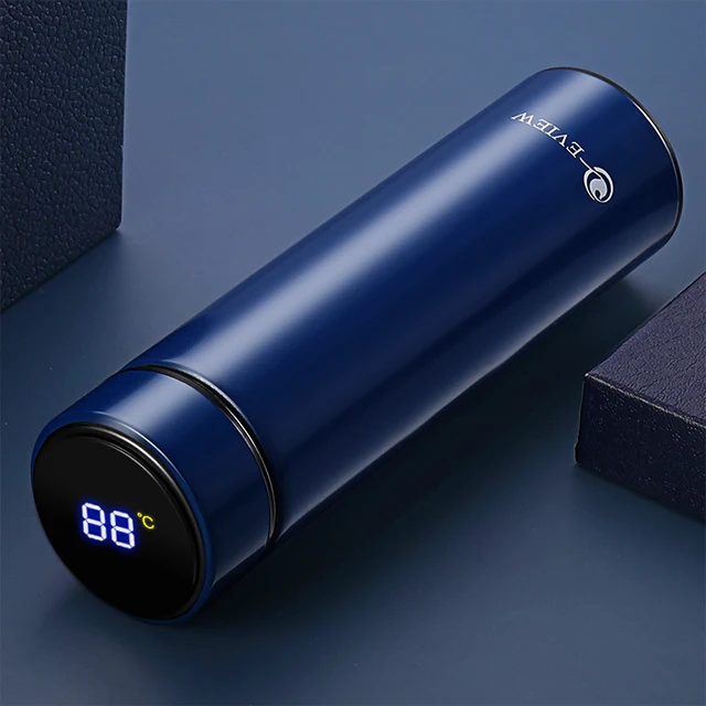 Double Wall Vacuum Insulated Stainless Steel Temperature Display Metal Water Bottle