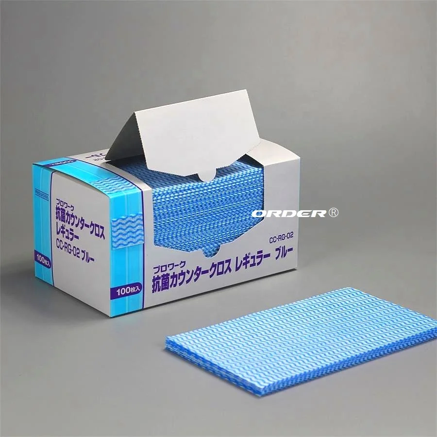 2024 all new 1/4 fold Reusable Wave pattern mesh Spunlaced Fibers of viscose rayon cleaning cloths