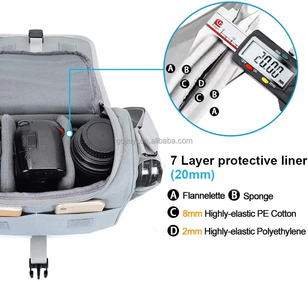Чехол-сумка для камеры на плечо Crossbody сумка совместимый Nikon Sony цифровых зеркальных однообъективных камер SLR беззеркальных фотоаппаратов и линзы серого