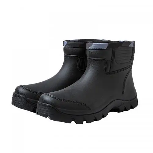New Plastic Cement & PVC rain shoes Boots waterproof shoes anti-skidding black 422143