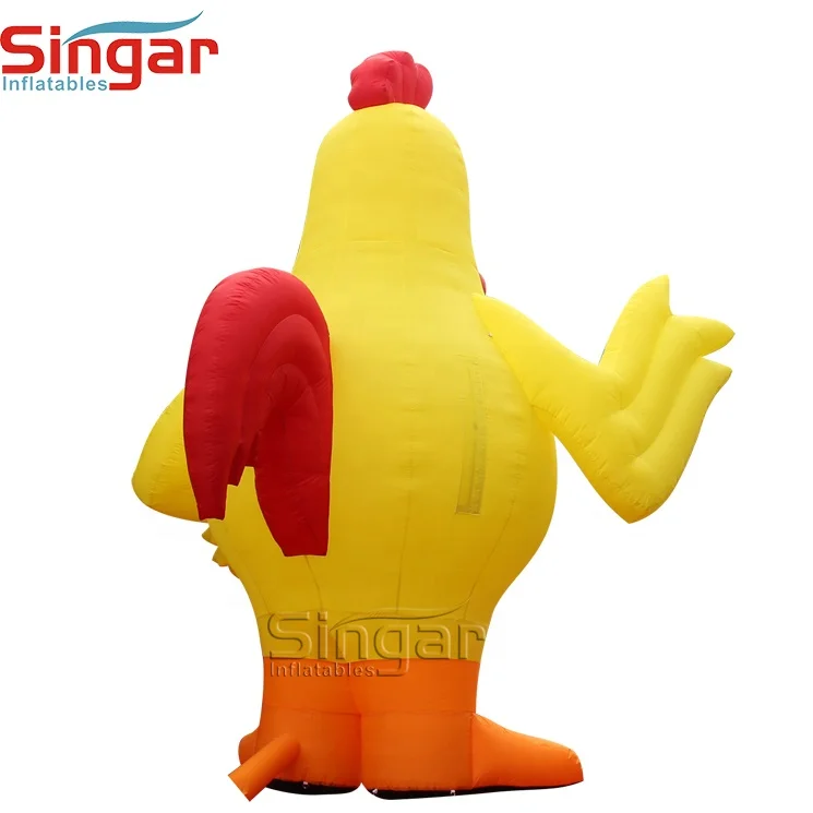 5mH Yellow advertising chicken inflatable cartoon animal,free blower inflatable big cock cartoon