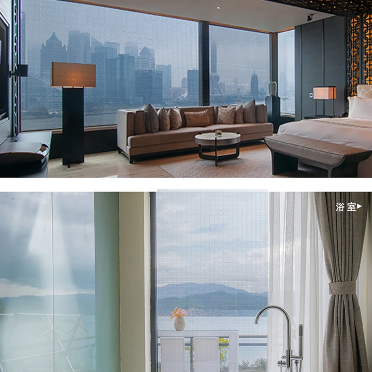 29.53'X78.74' Static Blue Office Glass Film Window Solar One Way Vision Building Film