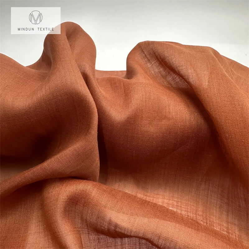Mindun Plain Dyed Linen Ramie Washed For Summer Garment Ramie Anti Wrinkle Dress Woven Fabric Thinner Hemp Fabric For Clothing