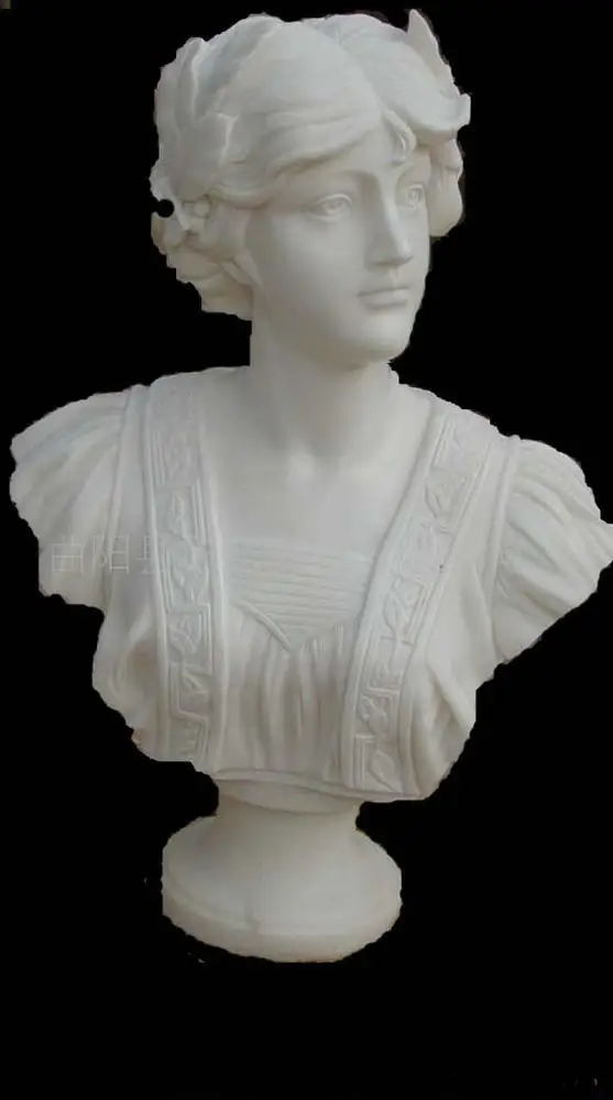 Marble Bust White Woman Sculpture