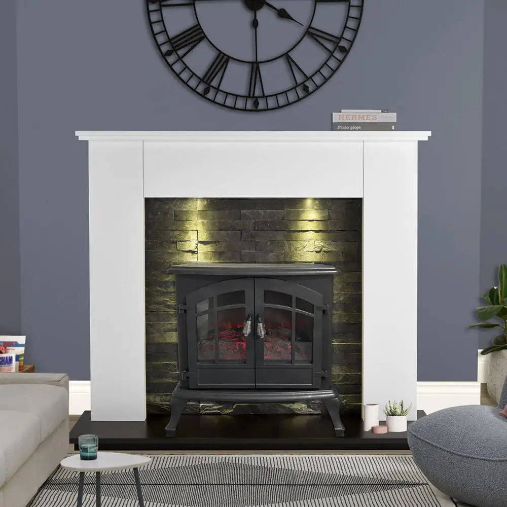 New Style White Color Contemporary Appearance LED Electric Fireplace For Living Room