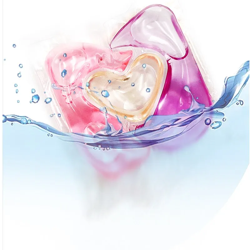 OEM Wholesale Eco-Friendly 3-in-1 Decontamination Laundry Capsules Long Fragrance Disposable Detergent Pods Apparel Gel Shape