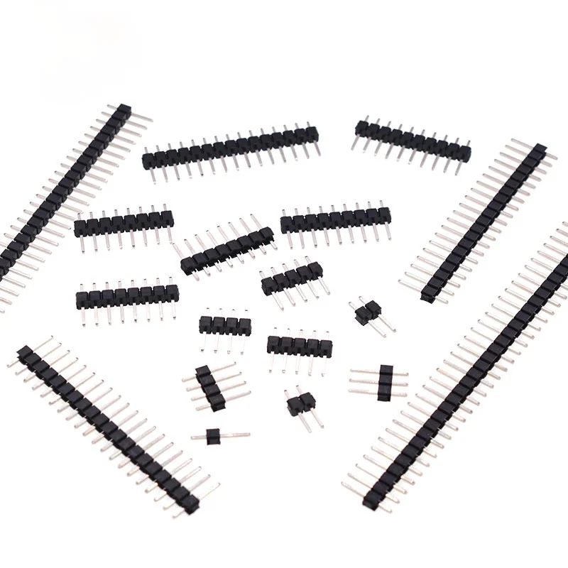 1x40P Однорядный штекер и гнездо, 2,54 хрупкий штыревой разъем, штыревая лента для Arduino, черный