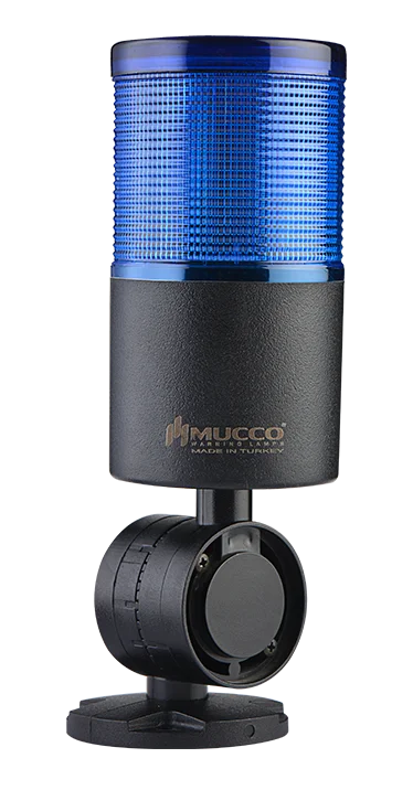 
High Quality Best Selling Steady Led Signal Tower Warning Light Blue Light 24V/DC ABS Housing Polycarbonate Lens 