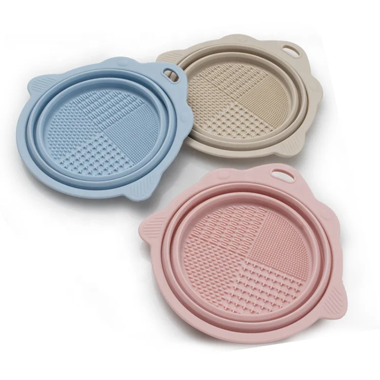 Foldable Makeup Brush Cleaner Silicone Brush Cleaning Mat Cosmetic Brush Cleaner Washing Tool