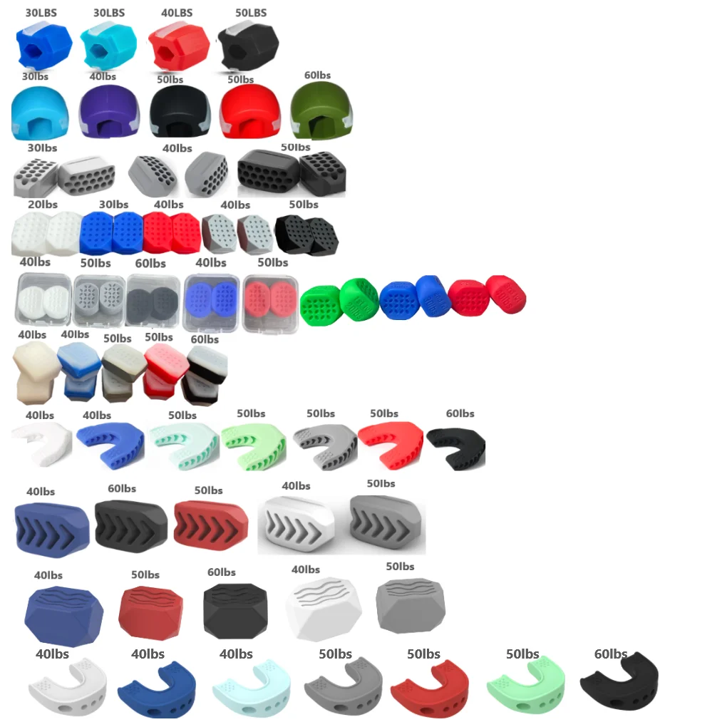 kit mouth facial jaw exerciser gym fitness ball shaper trainers chewing gum 2 pieces ddp 60lbs jawline exercise tool for women