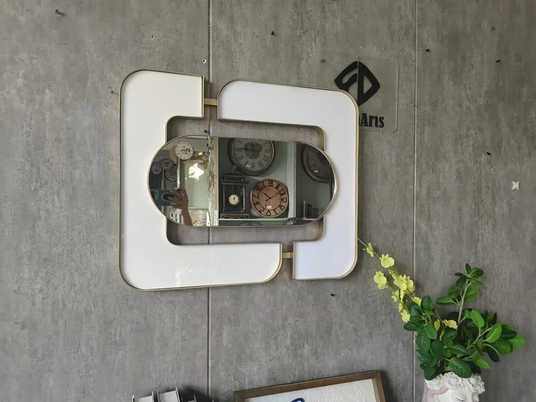 50X60 wholesale dropshipping products 2024 design mirrored Design Metal home wall house Decor Art living room decoration Hanging