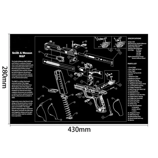 Factory Gun Accessories Anti Slide Anti Oil Waterproof Silicone Rubber Plastic Custom Logo Gun Cleaning Mat