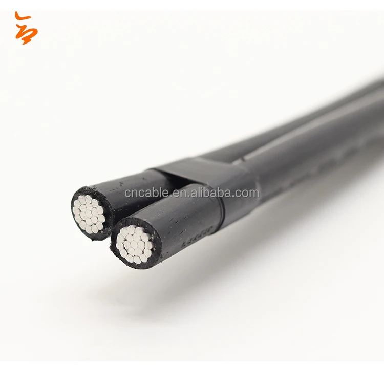 High quality Duplex Service drop wire Collie XLPE PE aerial insulated cable