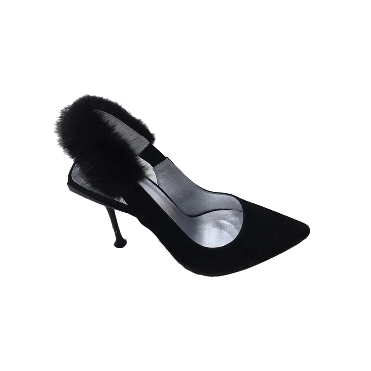 
2020 New Style Womens Sexy High Heels with Mink-fur Trims 