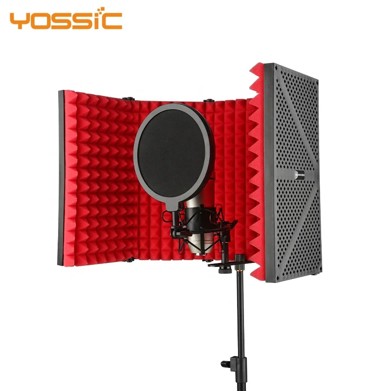 Hot Sale Plastic 5 Door Microphone Sound Isolation Shield With Bop Filter and Shock Mount