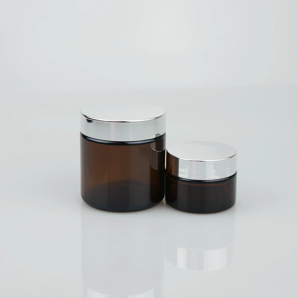 Manufacture 20ml 30ml 50ml 100ml High quality Amber color glass jar for cosmetic cream with Hand gasket and screw cap