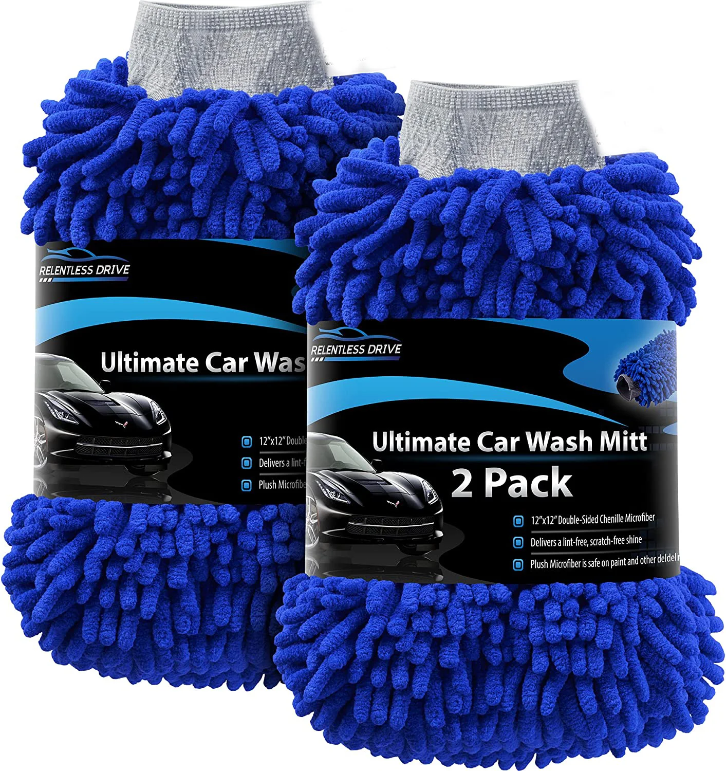 Large Size Microfiber Car Cleaning Mitts Tools Premium Chenille Scratch-Free Car Wash Kit Accessories Rag Sponge Waterproof