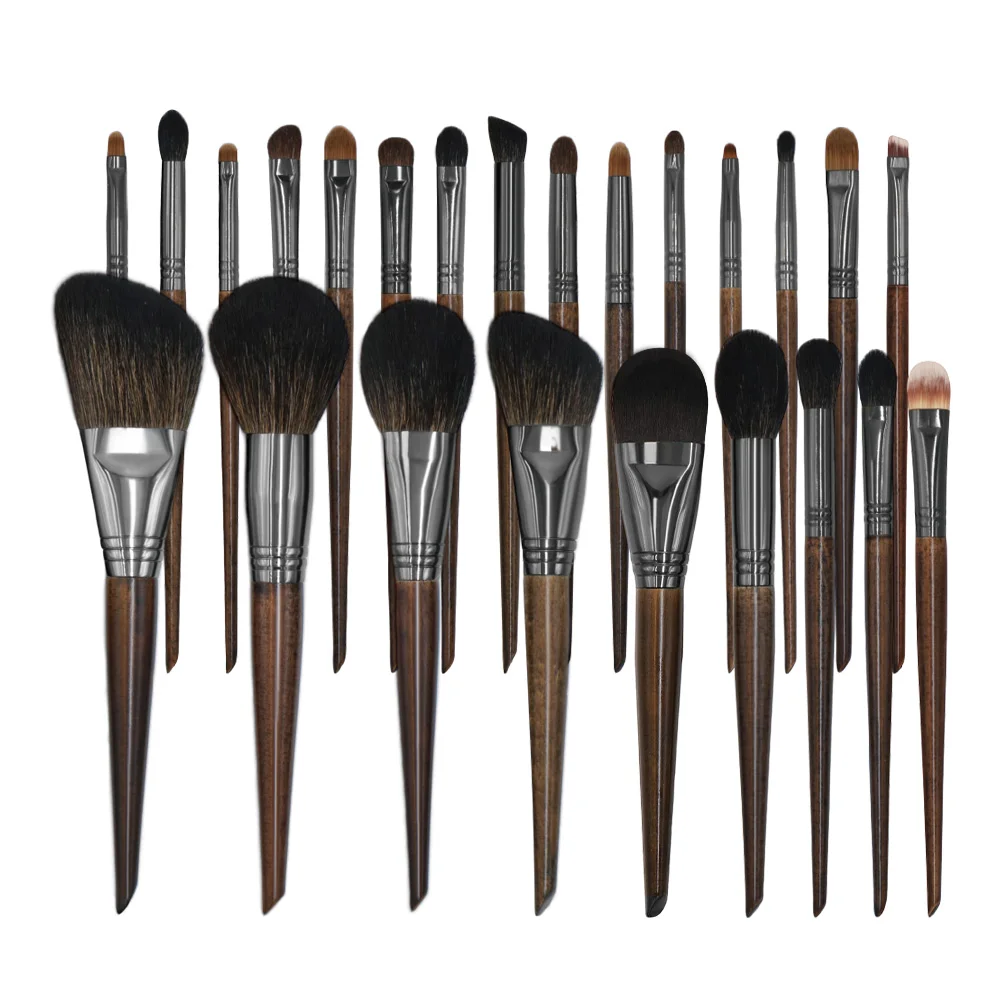 Professional Wholesale Wood Handle Synthetic Hair Foundation 18 pcs wooden makeup brush set