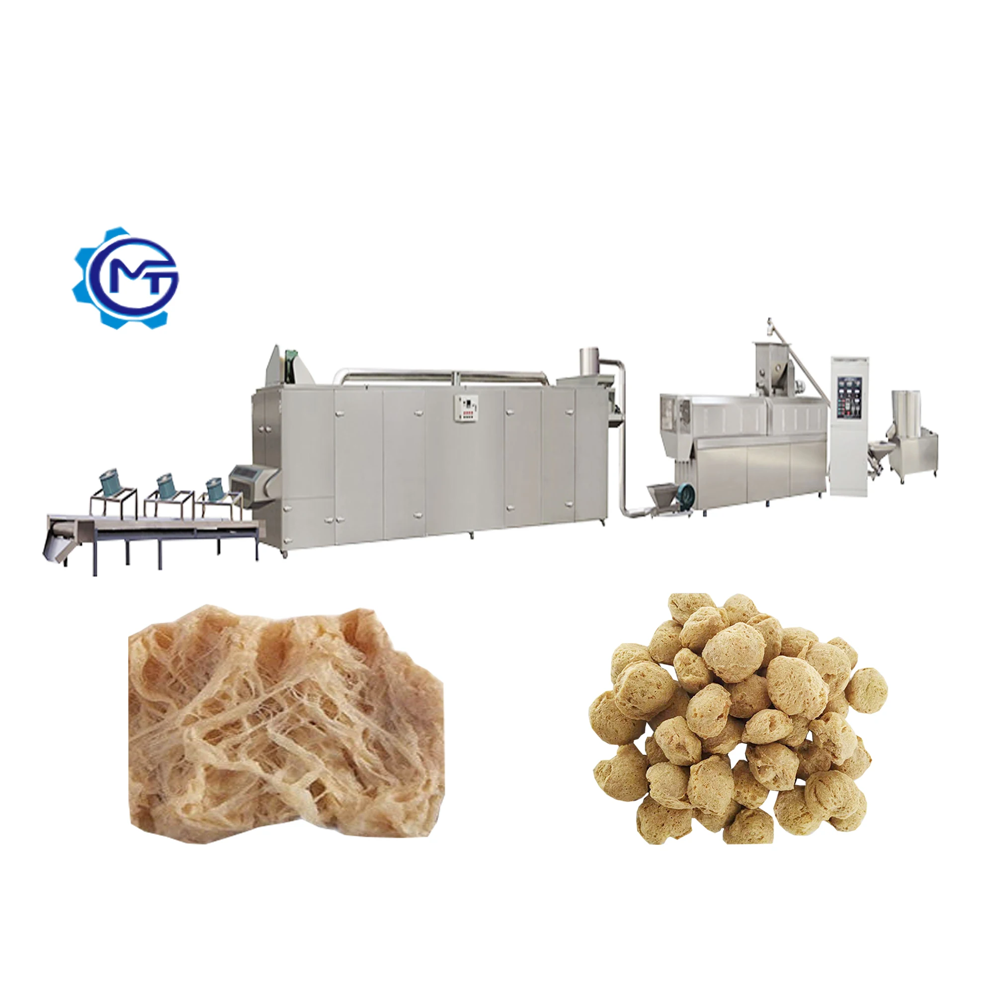 Automatic Textured vegetarian protein TVP artificial meat plant extruded soya protein making machine