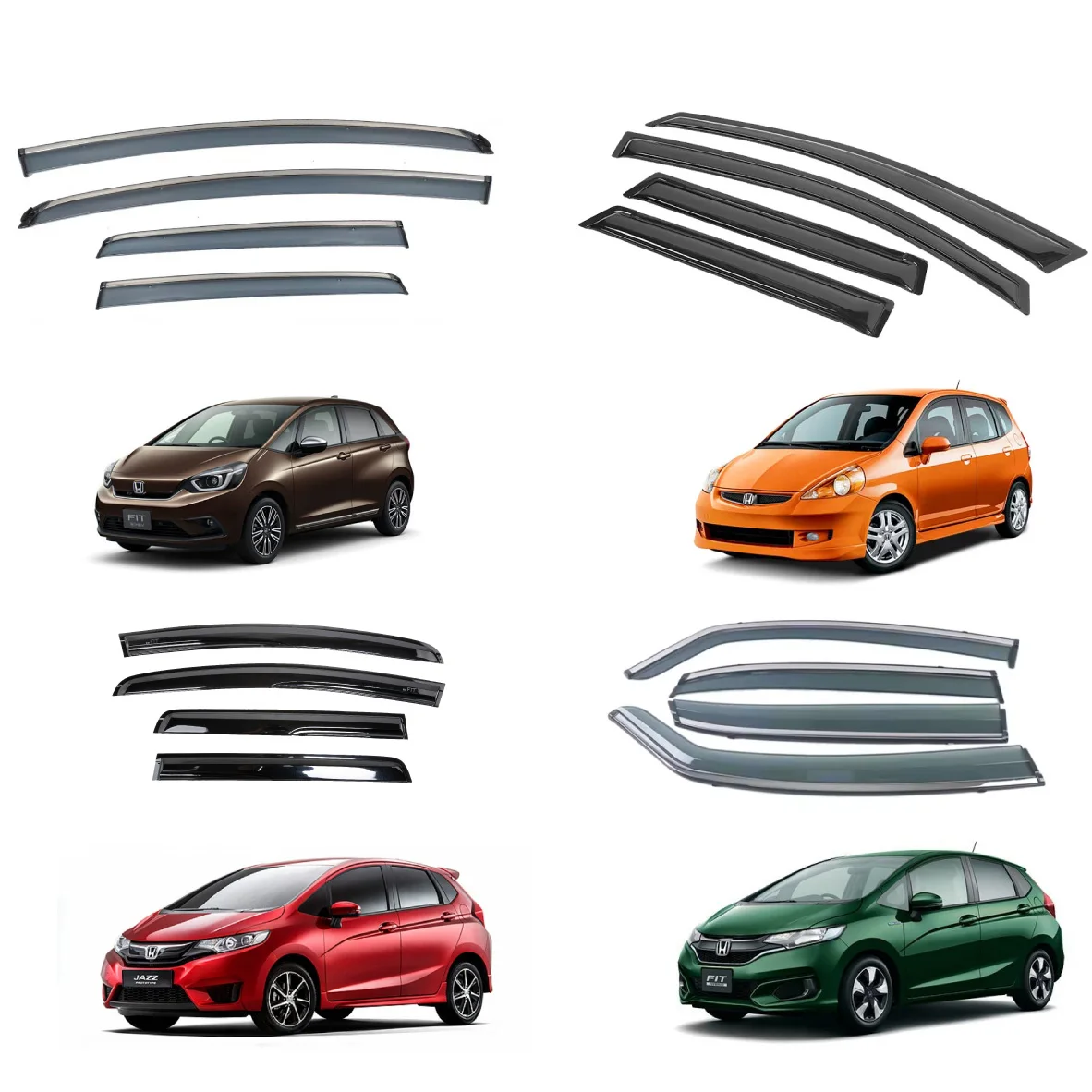 Factory Direct Sales Car Door Visors Acrylic Rain Guard Weather Shields Protector For Honda Fit 2008-2021 Car Wind Deflector