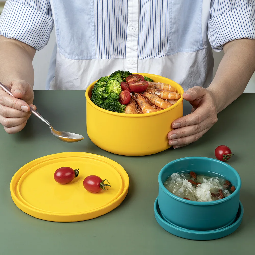 Collapsible Leakproof School Bento Food Container For Kids And Adults Silicone Lunch Box