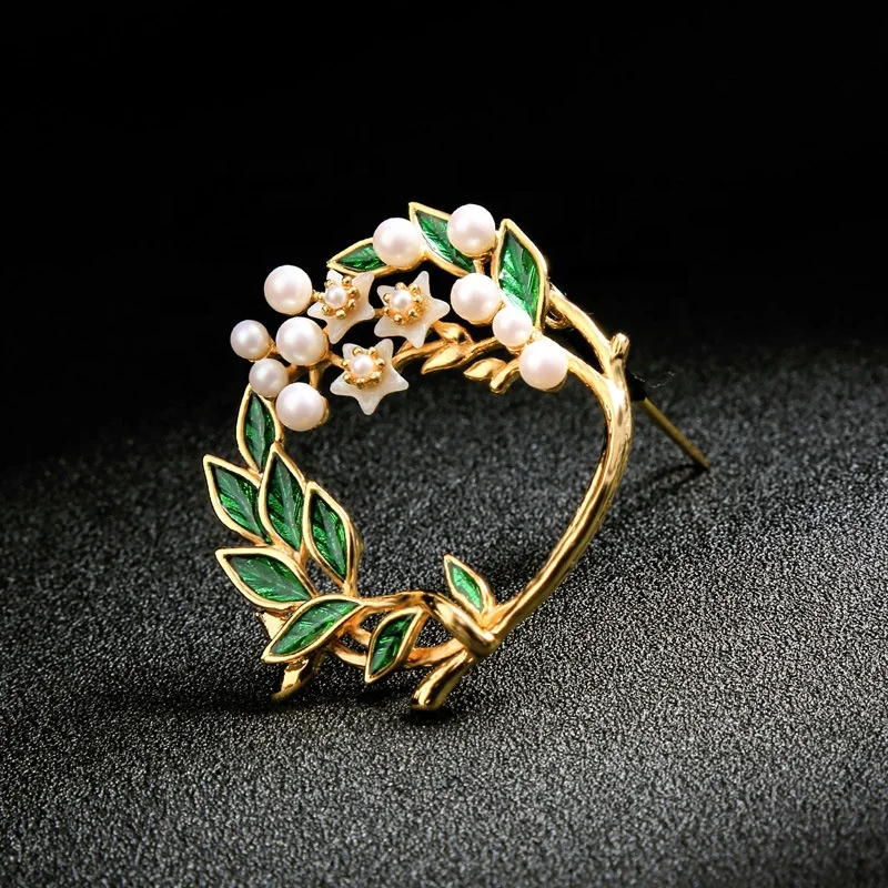 Модные украшения для волос из чистой эмали с цветами и листьями для женщин и девушек корейские украшения для волос с имитацией жемчуга модные ювелирные изделия для отдыха