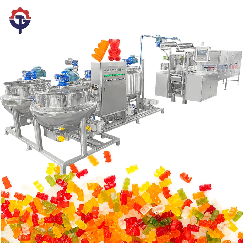 High production PLC controlled soft candy making machine with soft candy machine  gummy make machine