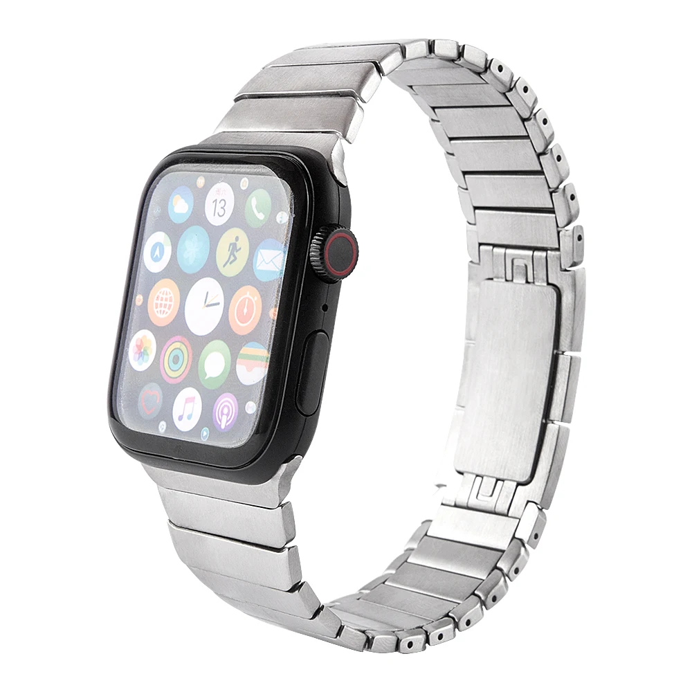Металлический ремешок из нержавеющей стали совместимый с Apple Watch звеньевой браслет ремешки совместимые серии 5/4
