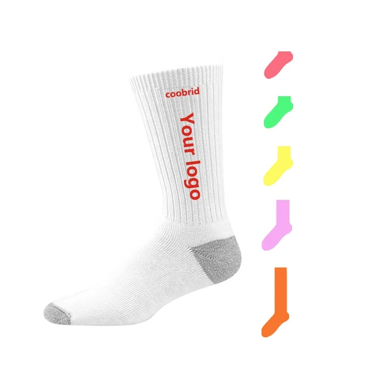 Custom cotton crew socks printing men athletic cycling no minimum logo knit tie dye happy socks custom  women dropshipping socks