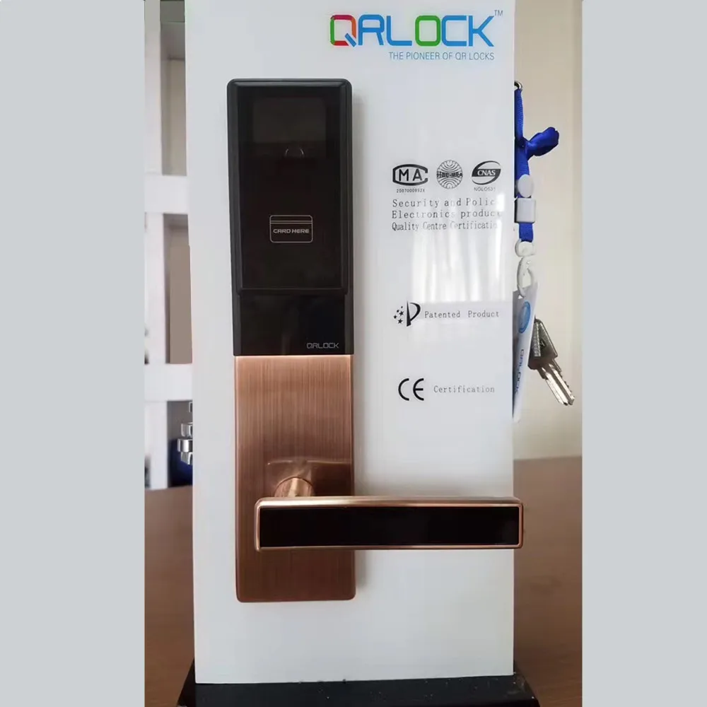 
Smart Phone Application Software management QR Code Lock Hotel Lock With Manual Key Function 