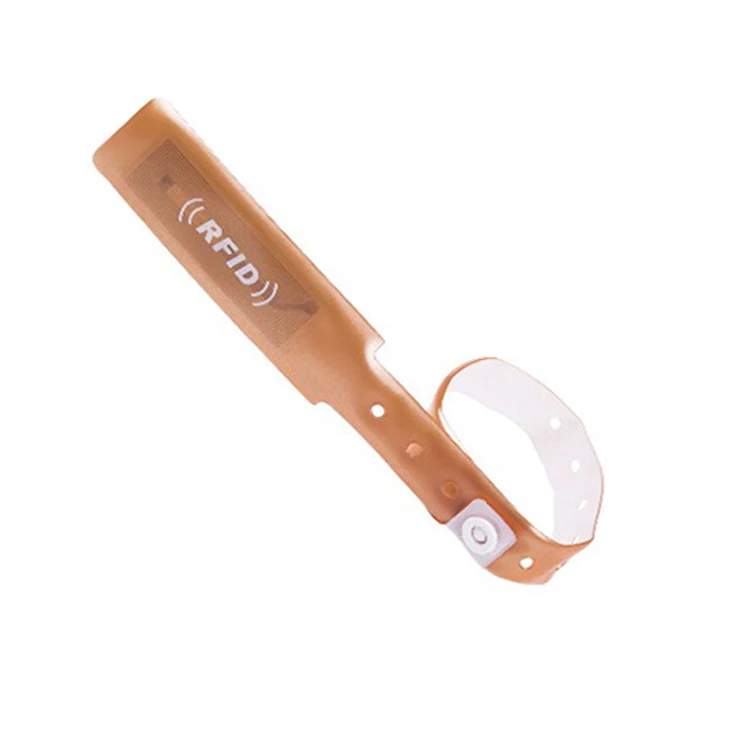 NFC213 Vinyl Hotel Bracelets One Time Use Identification PVC Button wristbands