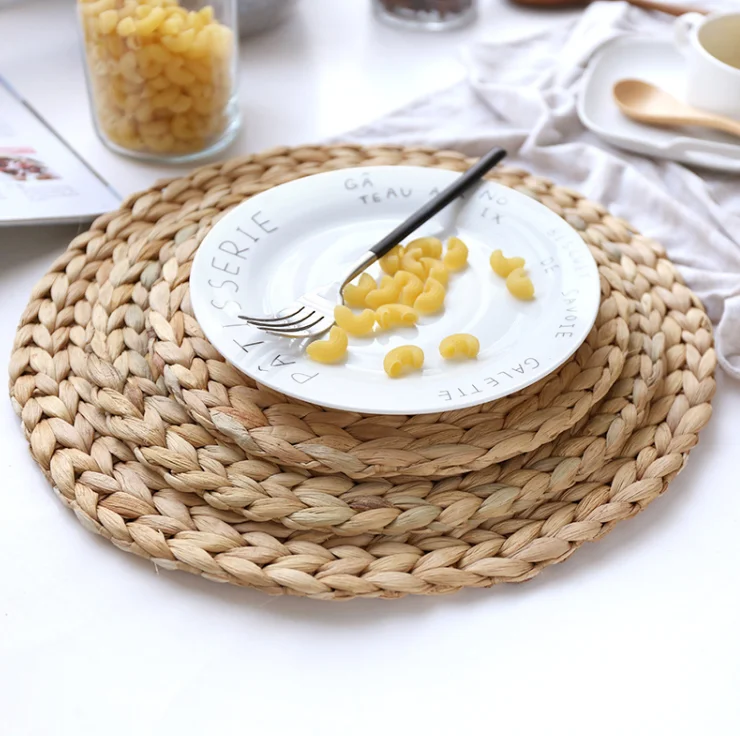 Простой Настольный коврик ручной работы из натуральной соломы и кукурузной шелухи, теплоизоляционный коврик, декоративный коврик