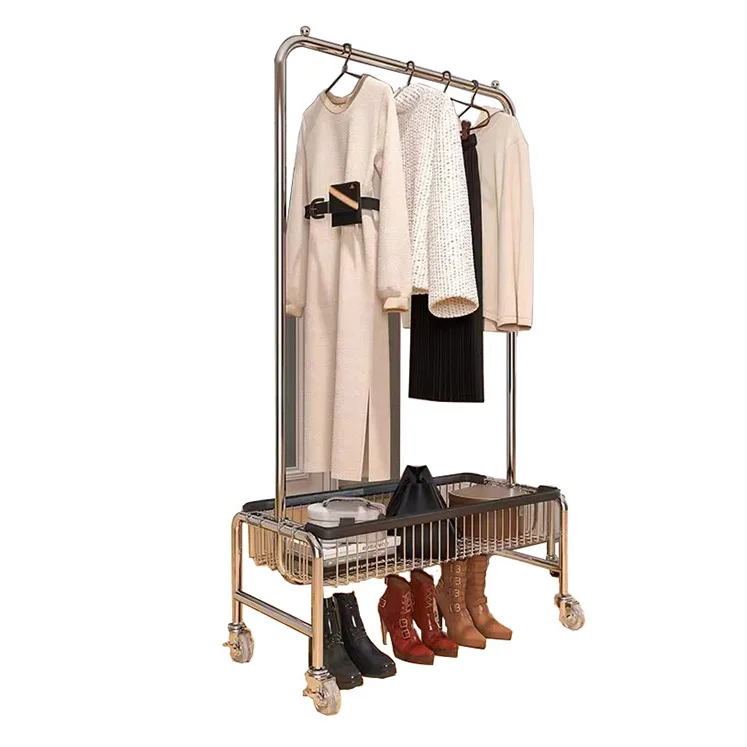Floor simple modern bedroom household simple clothes hanger coat rack Nordic storage rack
