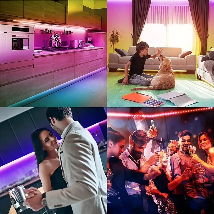 Flexible LED Strip Light Remote control 5050 RGB LED Smart Music Sync Color Changing LED Tape Light TV Backlight led Strips