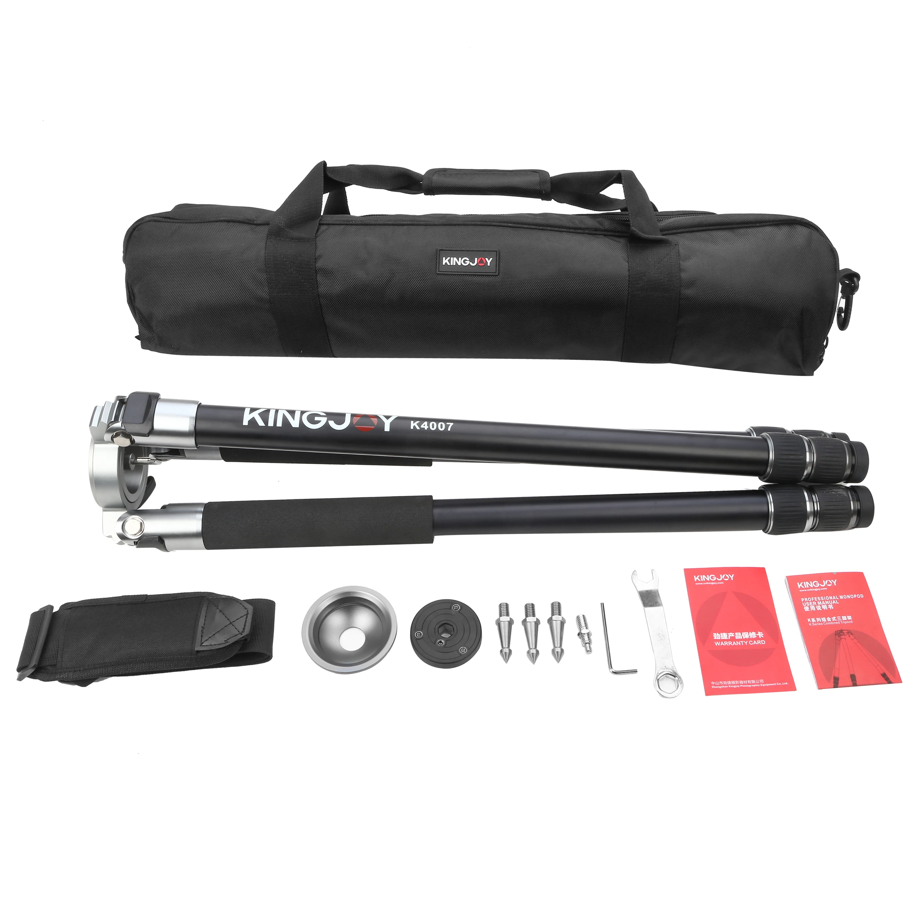 Big heavy duty carbon fiber tripod Kingjoy K4007 professional video camera tripods