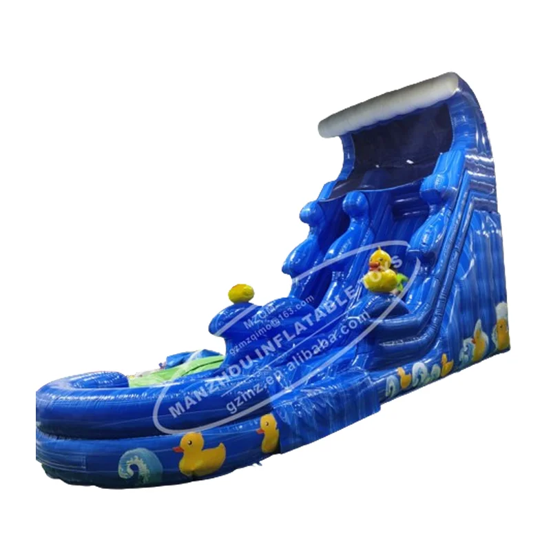 Открытый задний двор коммерческие детские водные горки прыжки надувные утка водяная горка